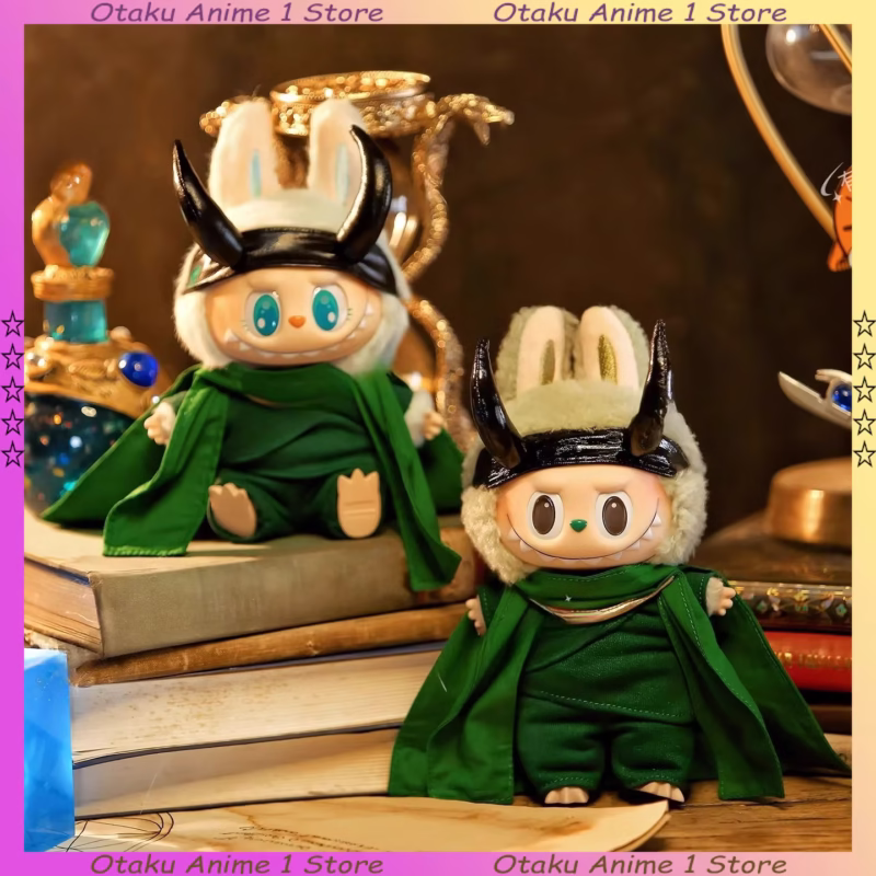Mini poda indumentaria, tocado y capa de Labubu Loki, set de 4 pies y accesorios de moda para muñecas de 15 a 17 cm. - Image 5