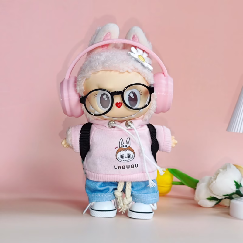 【Rendimiento solo】Conjunto de bolso Labubu 17 cm - Conjunto de sudadera con estampados y accesorios de estilo kawaii - Image 2