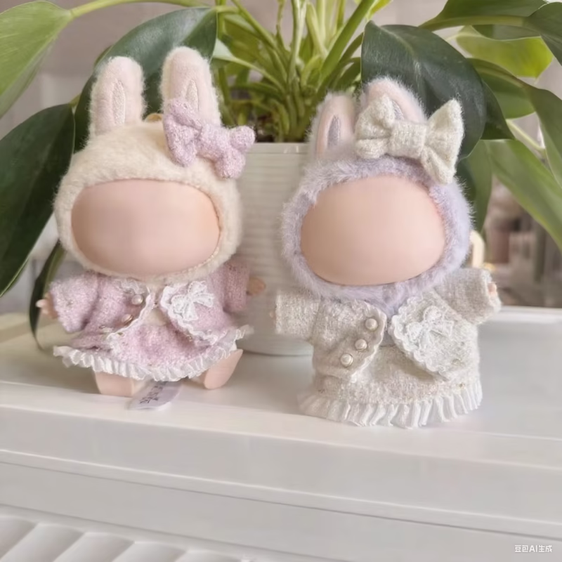 Completo con traje labubu encantador de 17 cm, vestido de lujo, vestimenta para muñecas de peluche, falda, accesorios de ropa, girl cosplay - Image 4