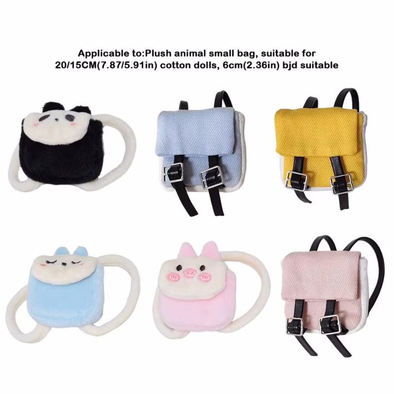 Accesorios de ropa para muñecas Labubu Animal Style de 17Cm con mochila artesanal de reemplazo, así como mochilas de muñeca a juego hechas a mano - Image 5