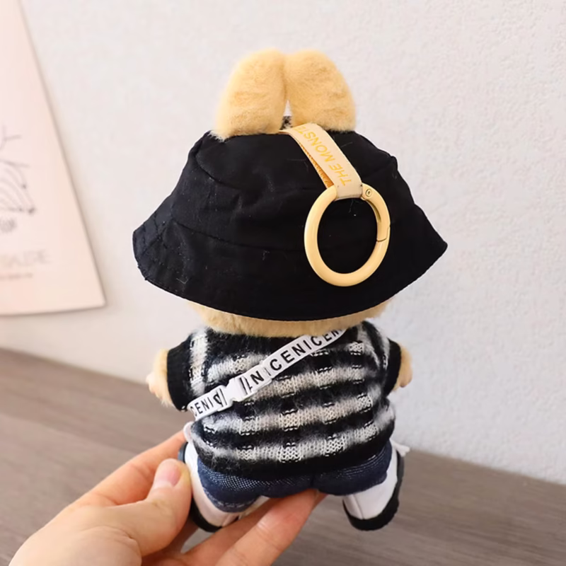 Para Mini vestimenta de 17cm, complementos para Labubu V1 V2, monos de rayas, sombreros, gafas, zapatos, ropa elegante y refrescante, obsequio. - Image 2