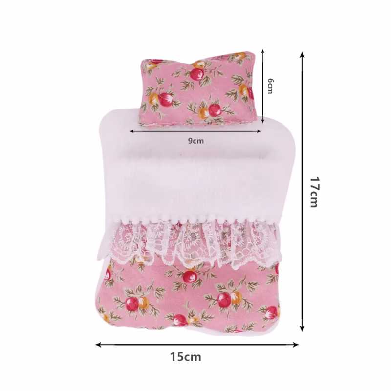 Mini complementos para muñecas de 17 cm para la muñeca Labubu Pop, 3 piezas/juego de cama, edredón y almohada, pijama, saco de dormir, obsequio para el hogar de muñecas, juguetes para niños. - Image 2