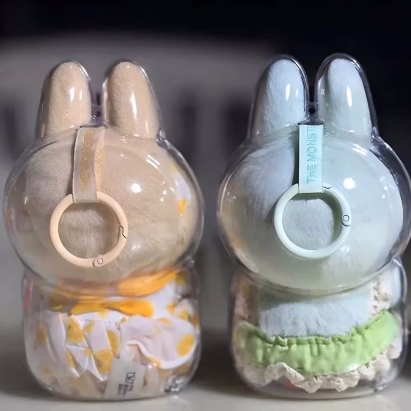 Demuestra el mismo cuidado con el Labubu para la caja de almacenamiento transparente Labubu. La caja Elves Cube blanca es un almacenamiento multifuncional de muñecos de peluche estilo monstruo kawaii - Image 4