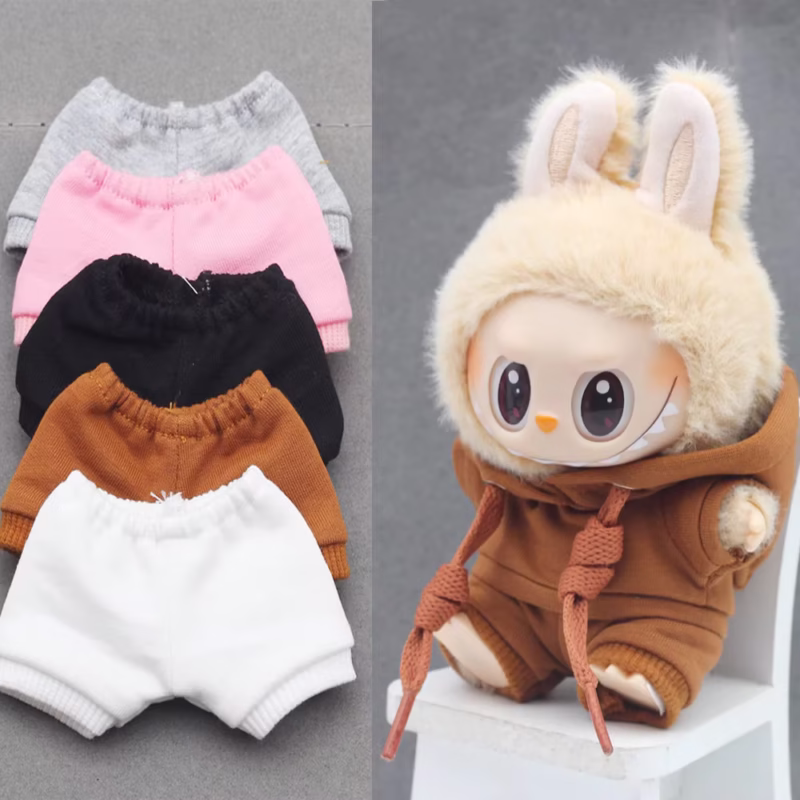 Accesorios de muñeca de 17 cm, mint reemplazable, pantalones cortos de vinilo, pantalones cortos de mezclilla, atuendos, juego infantil, ropa Labubu, accesorios, lazekhme - Image 3