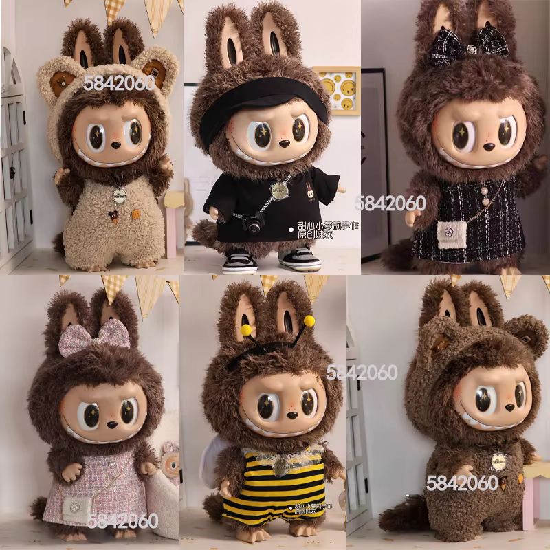 Muñeca Labubu de 2025 y 58cm, conjunto Premium, muñeca de vinilo Zimomo, atuendo elegante animal, accesorios personal, regalo de cumpleaños.