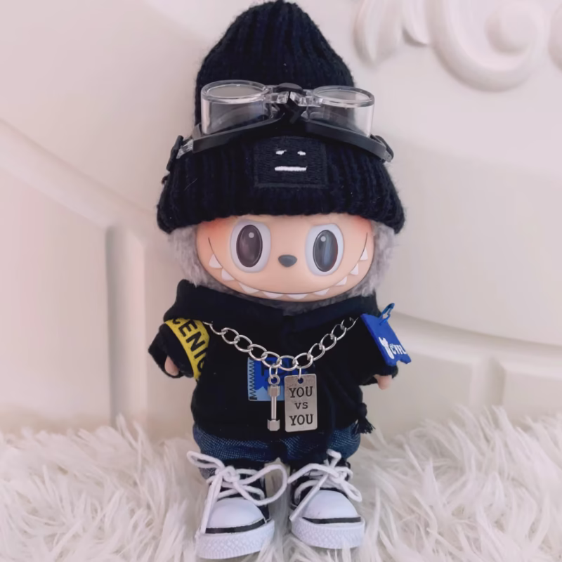 Ropa para muñecas Labubu 17cm II Idol celebrando el monstruo traje accesorios ropa DIY regalo para niños Capacidad de piloto niño