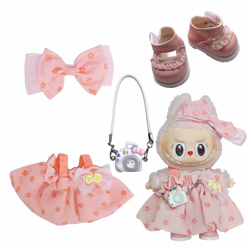 Conjunto de llavero Labubu: falda de 1ª y 2ª generación, colgador Pullbu, ropa de muñeca de alta calidad - Image 3