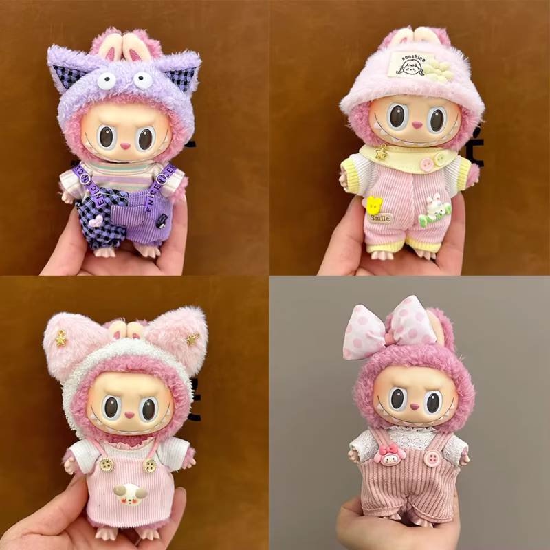 Set de muñeca Labubu, horquillas de decoración, vestido de muñeca de for: vestido de muñeca forero Labubu, conjunto de sombrete.