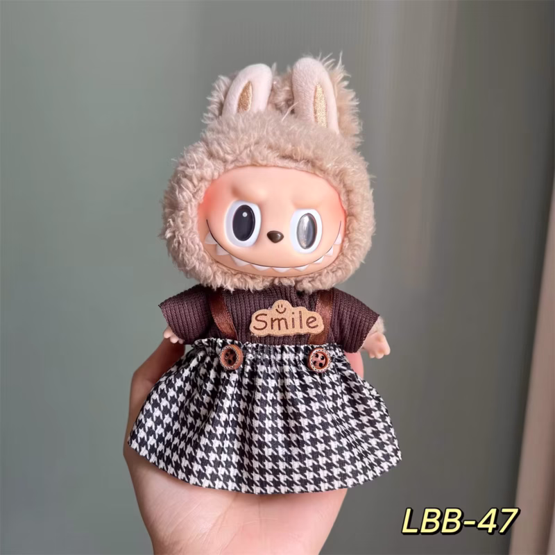 41 variedades para el juego de ropa de muñecas Labubu Mini de 15 cm y 17 cm con sombrete, ropa de muñecas Labubu II, y accesorios para muñecas cultivo sentada P - Image 3
