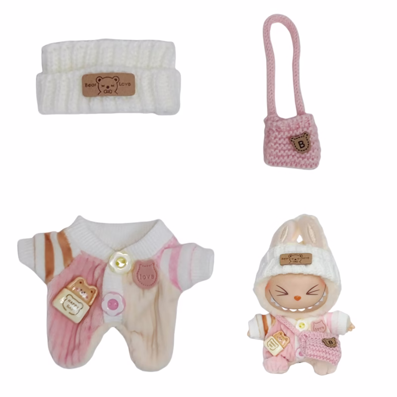 Disfraz mini inspirado en KPOP para muñecas Labubu de 17 cm. Conjunto mini KPOP para muñecas de peluche Labubu de 17 cm. - Image 2