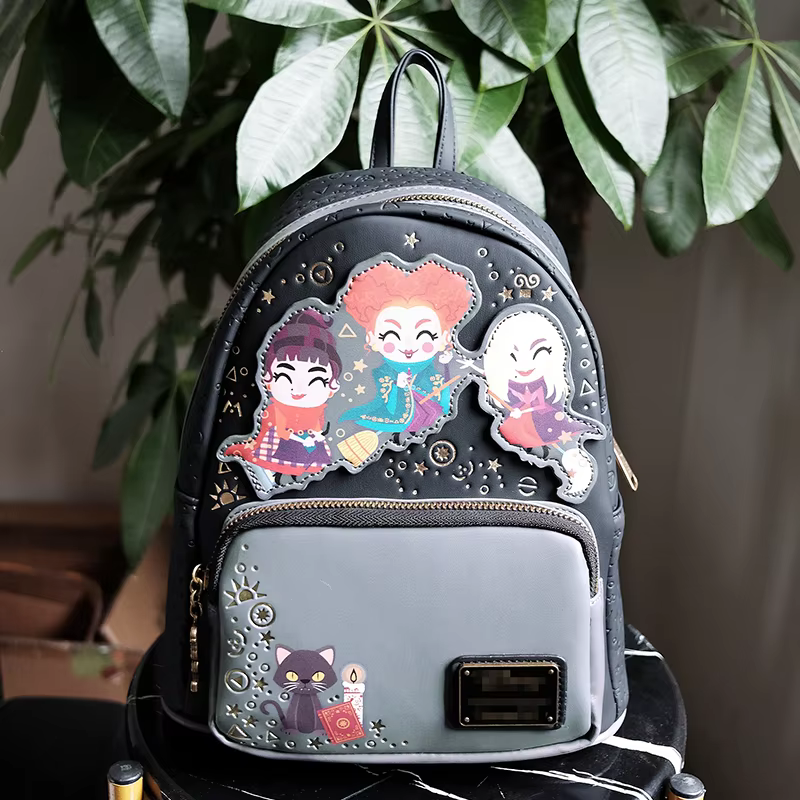Mochila Crazy Witch de Disney Loungefly para mujer, bolso periférico de anime, mochila casual, cartera, mochila Linda para niños.